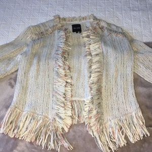 Nic & Zoe Chanel-inspired Fringed Sweater Blazer